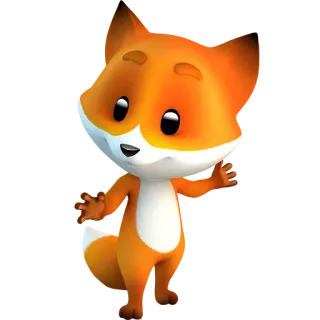 ☺ zorro, dibujos animados, animal, lindo, naranja, mamífero whatsapp sticker
