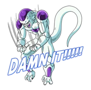 😡 Frieza Dragon Ball DAMN IT!!!!! Anime, Dragon Ball, Freezer, Enojado, Frustración, Palabrota telegram sticker