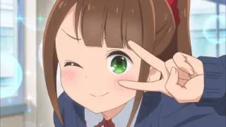😉 anime, girl, peace sign, cartoon, kawaii, cute telegram sticker