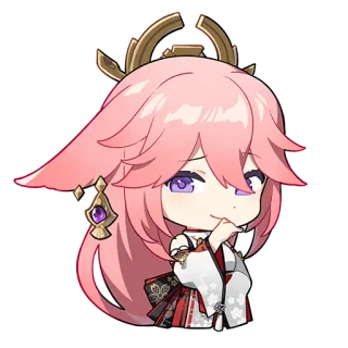 😏 Yae Miko Genshin Impact video game, anime, character, Genshin Impact, Yae Miko telegram sticker