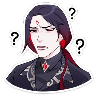 🤨 ステッカー, 困惑, 質問, 表情, アニメ, マンガ whatsapp sticker