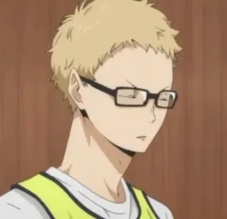 ✨ Kei Tsukishima Haikyu!! anime, haikyuu, kei tsukishima, tsukishima, glasses, volleyball telegram sticker