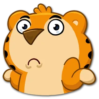 😟 dessin animé, tigre, animal, mignon, emoji, sticker telegram sticker