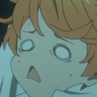 😵 Emma The Promised Neverland Anime, The Promised Neverland, Emma, Śmieszne, Przerażony, Zszokowany telegram sticker