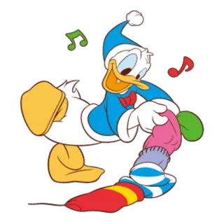 🎅 Donald Duck donald duck, cartoon, disney, ente, weihnachten, urlaub, winter telegram sticker