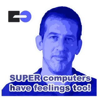 🚜 SUPER computers have feelings too! computers, feelings, super computers, artificial intelligence, technology, programmer telegram sticker