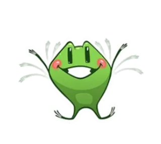 ✋ rã, desenho animado, verde, feliz, animal, alegre whatsapp sticker