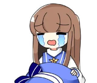 😭 chorando, triste, anime, garota, lágrimas telegram sticker