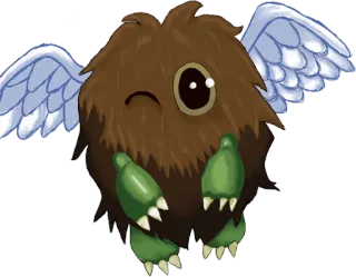 😉 monster, cute, brown, wings, kawaii, one eye, cartoon, illustration telegram sticker