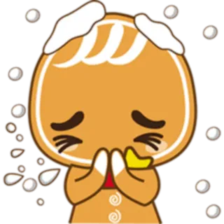 🙏 kue kering, sedih, menangis, jahe, kartun, makanan penutup, karakter telegram sticker