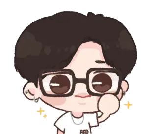 😳 RED 만화, 귀여운, 스티커, 애니메이션, 안경, 카와이 telegram sticker