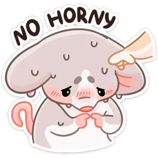 😅 NO horny animal, mignon, souris, coquin, expression, mème telegram sticker