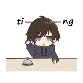 🛎 ti-ing anime, boy, bell, chibi, cute telegram sticker