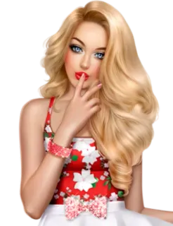 😘 mujer, rubia, chica, belleza, retrato telegram sticker