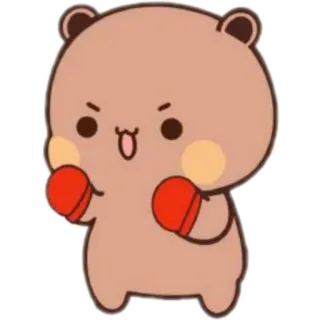 🥊 หมี, การ์ตูน, มวย, โกรธ, น่ารัก, สติกเกอร์ telegram sticker