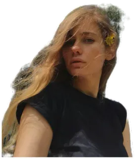 ❤ Frau, blonde Haare, Blume, Porträt, Person, Mädchen, Schönheit telegram sticker