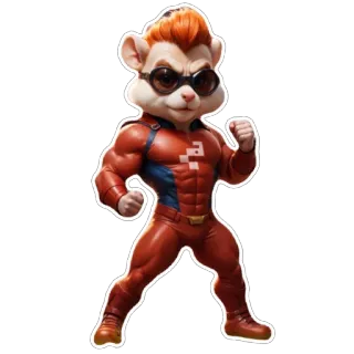 🦸 mouse, hero, cartoon, animal, character, strong, muscular telegram sticker
