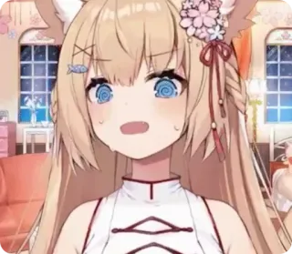 😨 Anime, Ragazza gatto, Carino, Kawaii, Youtuber virtuale telegram sticker