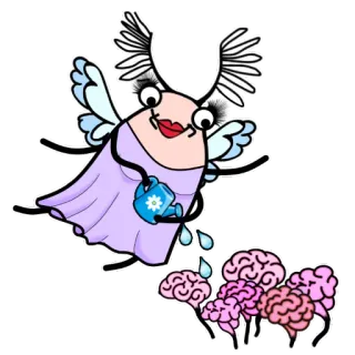 💦 arrosage, cerveaux, croissance, dessin animé, fée, fantaisie telegram sticker