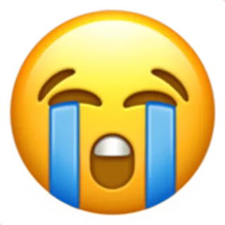 😭 emoji, crying, sad, tears, face, yellow telegram sticker