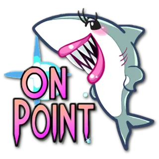 😁 ON POINT 鲨鱼, 到位, 搞笑, 可爱, 贴纸, 卡通, 动物 telegram sticker