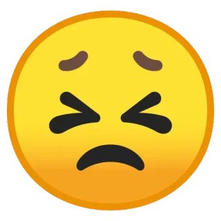 😣 emoji, sedih, menangis, kesal, wajah telegram sticker