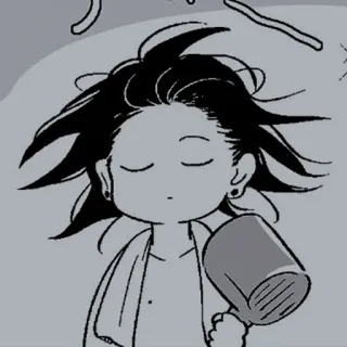 ⛓ assonnato, esausto, anime, manga, stanco, cartone animato telegram sticker