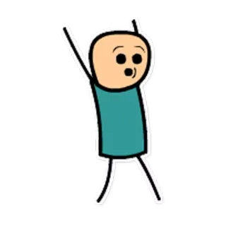 😮 Cyanide and Happiness, Cartoon, Strichmännchen, fröhlich, Feier, tanzen telegram sticker