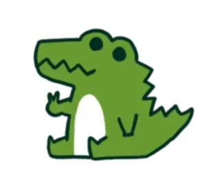 ✌ alligatore, coccodrillo, cartone animato, animale, verde telegram sticker