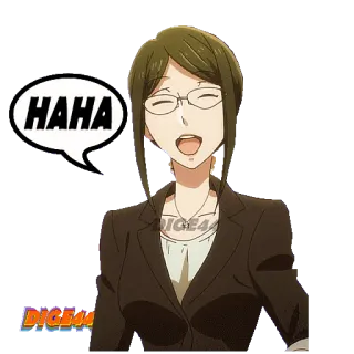 🤣 HAHA anime, donna, risata, haha, cartone animato, felice telegram sticker