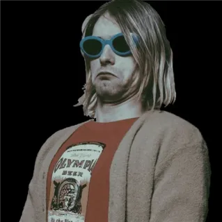 ⚡ Kurt Cobain OLYMPIA BEER kurt cobain, nirvana, rock musik, olympia bier telegram sticker