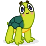 😨 カメ, 漫画, 動物, 緑 telegram sticker