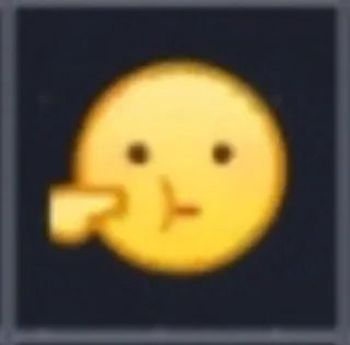 😐 emoji, wajah, menunjuk, kuning telegram sticker