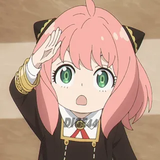 👩‍✈️ Anya Forger Spy x Family Anime, Cartone animato, Saluto, Personaggio, Capelli rosa, Spy x Family telegram sticker