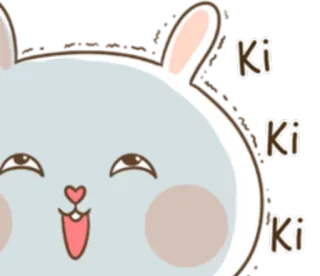 😀 Ki Ki Ki Hase, süß, Tier, Kaninchen, kawaii, Cartoon telegram sticker