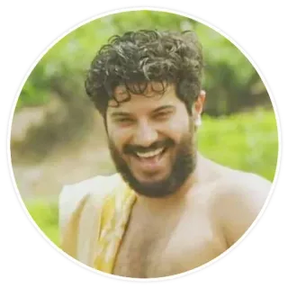 😆 uomo, barba, sorriso, ritratto, felice, casual telegram sticker