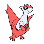 😜 Latias Pokemon pokemon, latias, słodki, kreskówka, czerwony, latający telegram sticker
