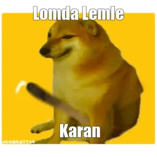 😁 Lomda Lemle
Karan Doge, Meme, Perro, Lomda Lemle, Karan telegram sticker
