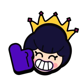 👍 Brawl Stars Bibi Brawl Stars Brawl Stars, Bibi, character, video game, crown, cartoon, emoticon telegram sticker