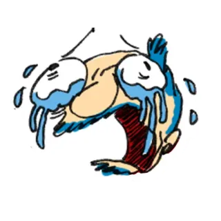 😭 płacz, smutny, łzy, emocjonalny, kreskówka, szkic, rysunek telegram sticker