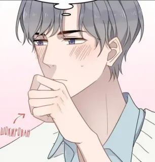 😳 шокирован anime, uomo, scioccato, ritratto, arrossire whatsapp sticker