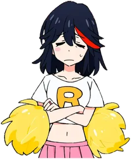 😔 Ryuko Matoi Kill la Kill Anime, Kobieta, Postać, Kill la Kill, Ryuko Matoi telegram sticker