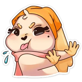 🥴 desenho animado, atrevido, fofo, língua de fora, ousado whatsapp sticker