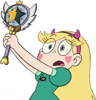 😮 Star Butterfly Star vs. the Forces of Evil การ์ตูน, เด็กผู้หญิง, เวทมนตร์, ไม้กายสิทธิ์, ดาว, ผีเสื้อ telegram sticker