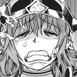 😖 Anime, Mangá, Chorando, Triste, Capacete, Lágrimas, Angustiado telegram sticker