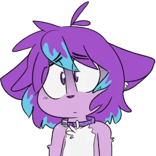 😞 การ์ตูน, ตัวละคร, สีม่วง, อนิเมะ, น่ารัก telegram sticker