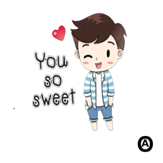 👌 You so sweet lindo, dulce, dibujos animados, amor, corazón telegram sticker