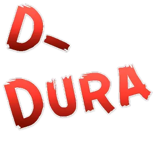 😡 D_ DURA testo, rosso, nome whatsapp sticker