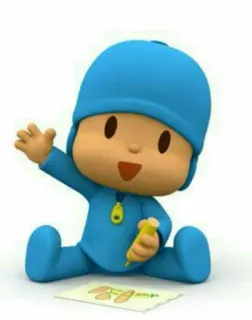 🕳 Pocoyo desenho animado, criança, azul, desenho, giz de cera telegram sticker