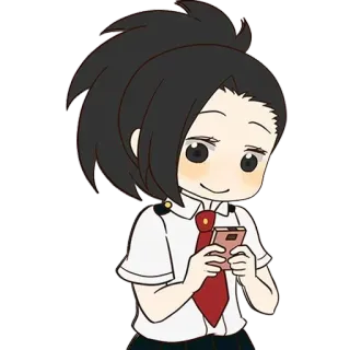 🙂 Momo Yaoyorozu My Hero Academia Momo Yaoyorozu, My Hero Academia, Anime, Charakter, Cartoon, Schuluniform telegram sticker